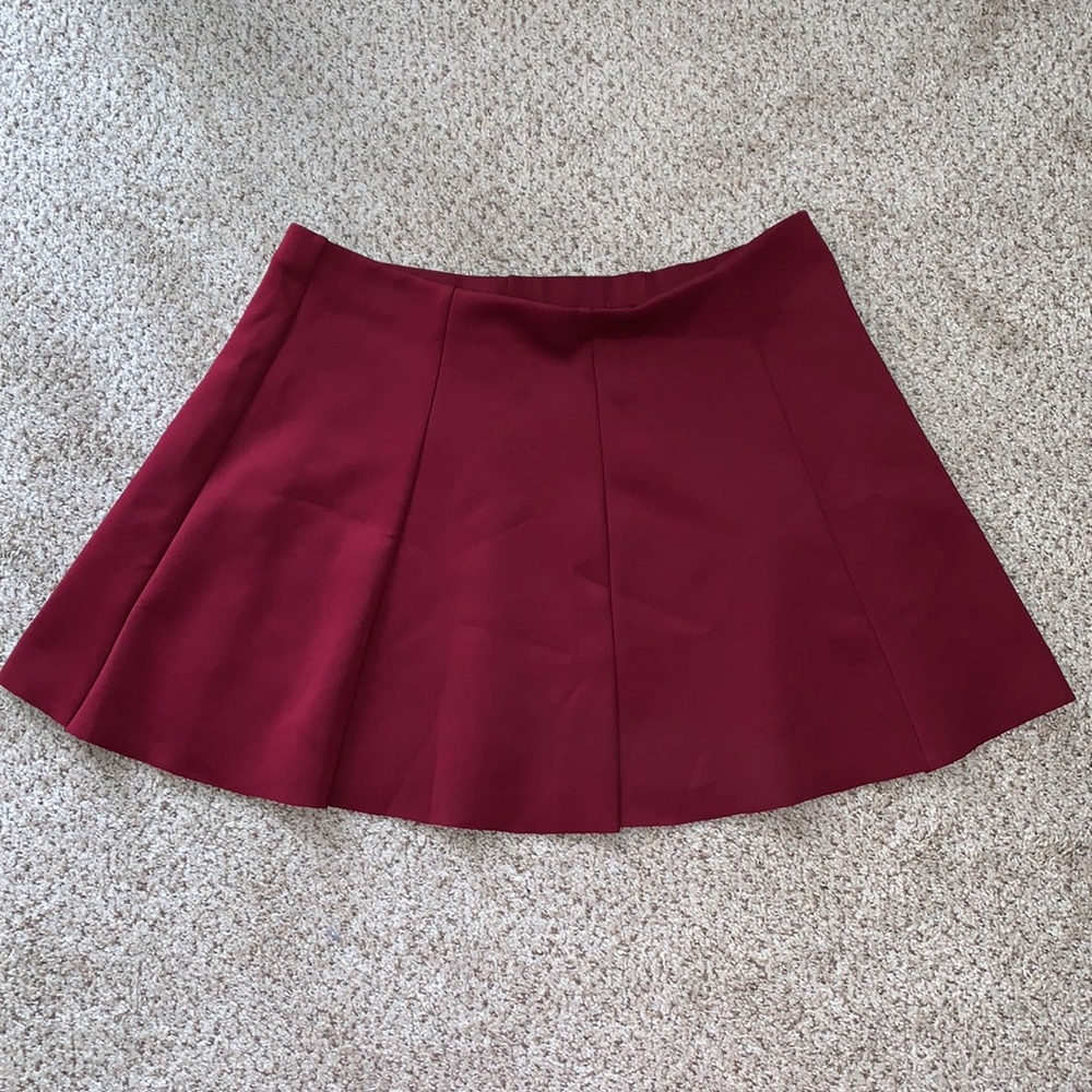 Maroon Pleated Skirt